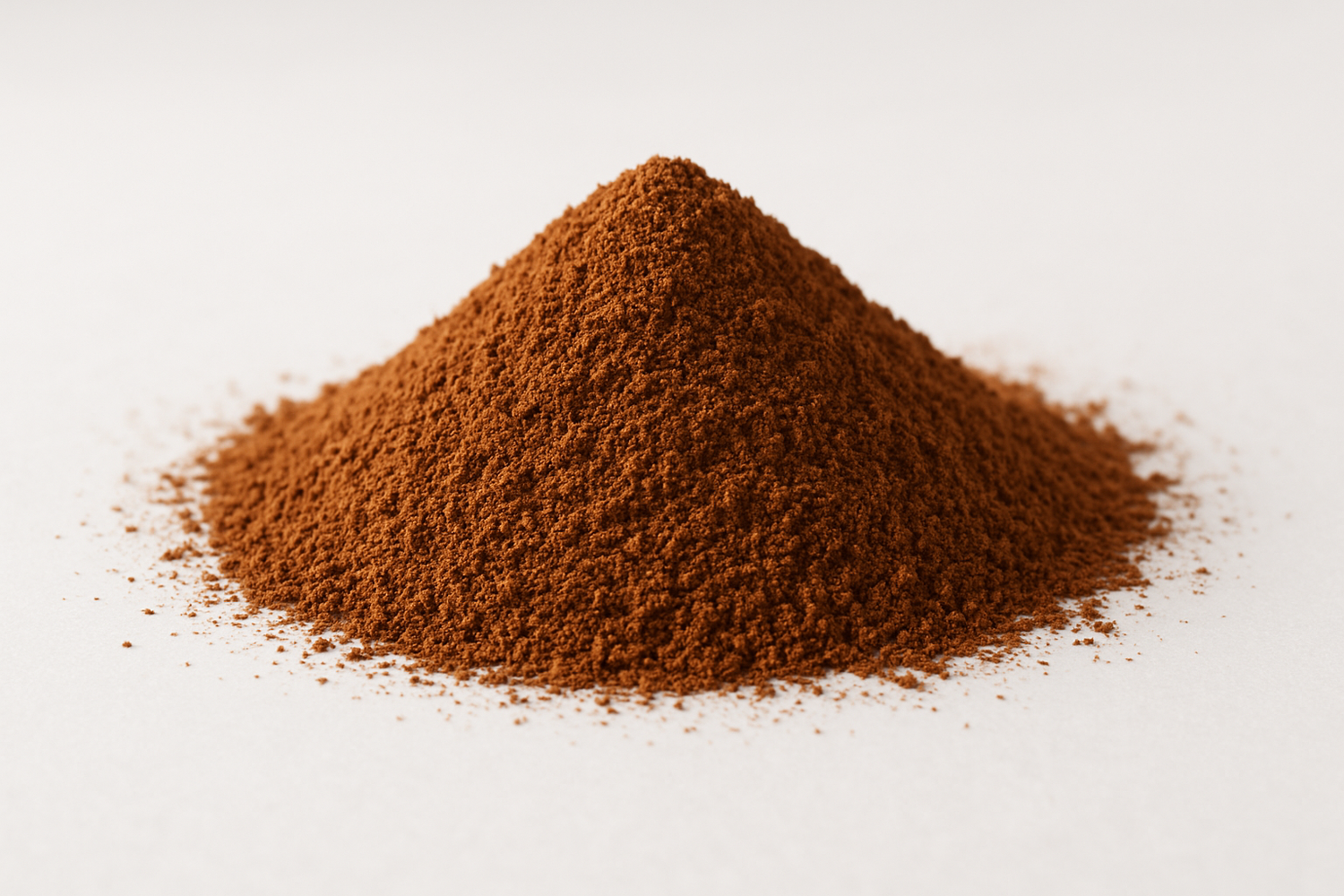 brown mulberry leaf powder with white background